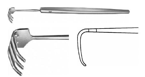 ПАУЛЬ 3-ЗУБ. ГАЧОК ДЛЯ СУХОЖИЛ. 11X8MM 120MM